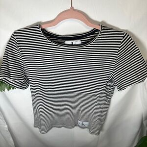 Calvin Klein Striped Black and White Women's Top
